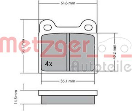 Metzger 1170003 - Тормозные колодки, дисковые, комплект autosila-amz.com