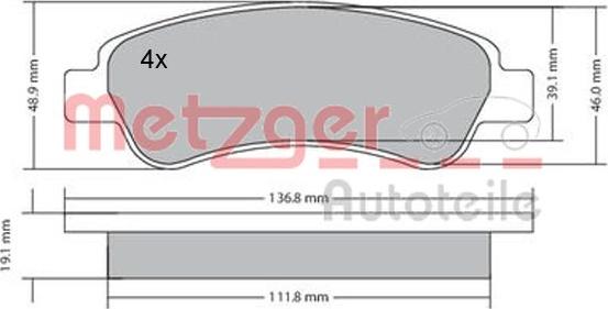 Metzger 1170085 - Тормозные колодки, дисковые, комплект autosila-amz.com