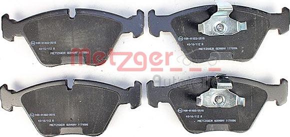 Metzger 1170086 - Тормозные колодки, дисковые, комплект autosila-amz.com
