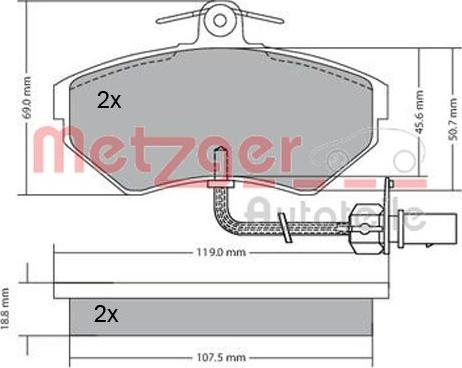 Metzger 1170082 - Тормозные колодки, дисковые, комплект autosila-amz.com