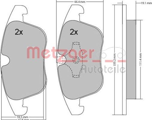 Metzger 1170035 - Тормозные колодки, дисковые, комплект autosila-amz.com