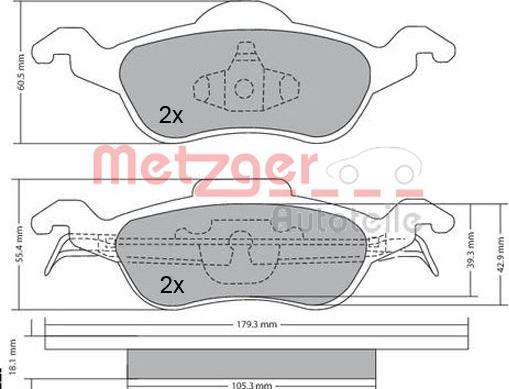 Metzger 1170038 - Колодки тормозные дисковые autosila-amz.com