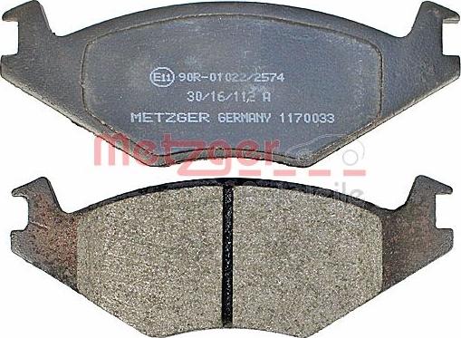 Metzger 1170033 - Тормозные колодки, дисковые, комплект autosila-amz.com