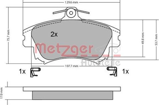 Metzger 1170032 - Тормозные колодки, дисковые, комплект autosila-amz.com