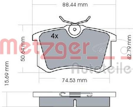 Metzger 1170022 - Комплект тормозных колодок, дисковый тормоз ! \NISSAN, PEUGEOT, RENAULT, SEAT, VW 405 I 1.8 TD 88>9 autosila-amz.com