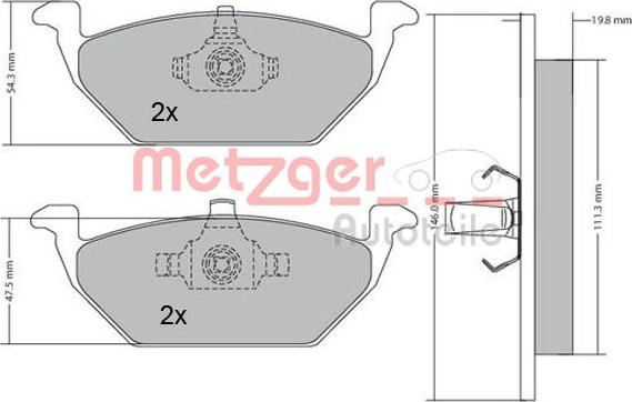Metzger 1170027 - Тормозные колодки, дисковые, комплект autosila-amz.com