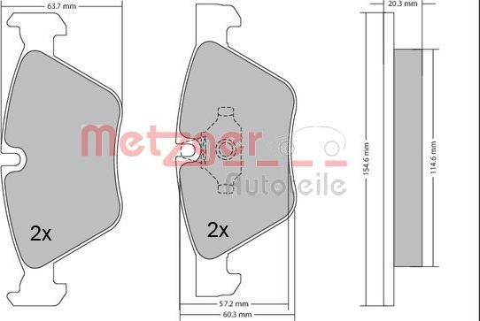 Metzger 1170078 - Тормозные колодки, дисковые, комплект autosila-amz.com