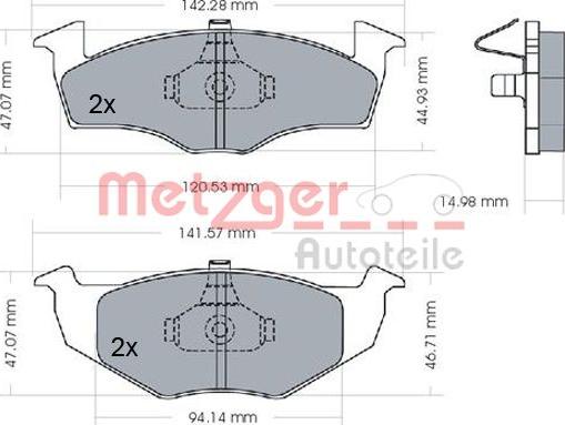 Metzger 1170072 - Тормозные колодки, дисковые, комплект autosila-amz.com