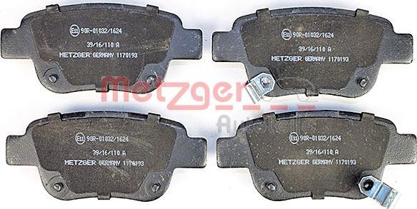 Metzger 1170193 - Комплект тормозных колодок autosila-amz.com