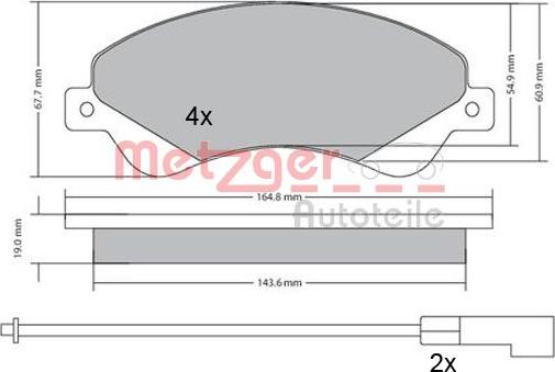 Metzger 1170146 - Тормозные колодки, дисковые, комплект autosila-amz.com