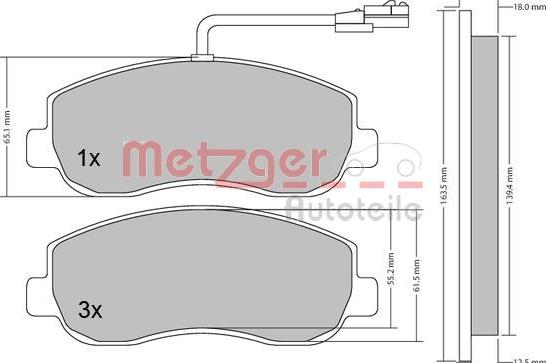 Metzger 1170148 - Колодки тормозные дисковые autosila-amz.com