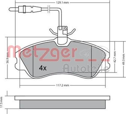 Metzger 1170150 - Тормозные колодки, дисковые, комплект autosila-amz.com