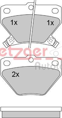 Metzger 1170160 - Тормозные колодки, дисковые, комплект autosila-amz.com