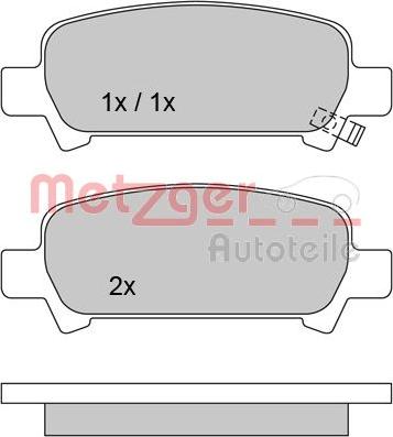 Metzger 1170167 - Тормозные колодки, дисковые, комплект autosila-amz.com