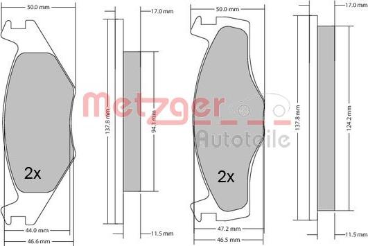 Metzger 1170103 - Тормозные колодки, дисковые, комплект autosila-amz.com