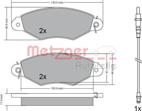 Metzger 1170115 - Тормозные колодки, дисковые, комплект autosila-amz.com
