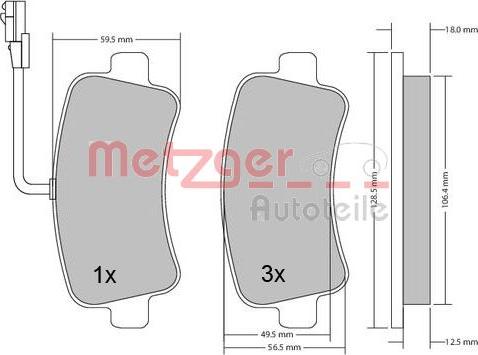 Metzger 1170111 - Тормозные колодки, дисковые, комплект autosila-amz.com