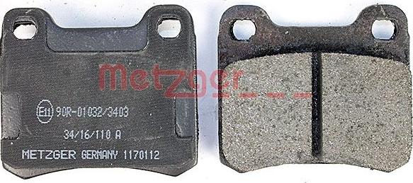 Metzger 1170112 - Колодки с накладками в сборе для дисковых тормозов autosila-amz.com