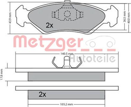 Metzger 1170181 - Тормозные колодки, дисковые, комплект autosila-amz.com