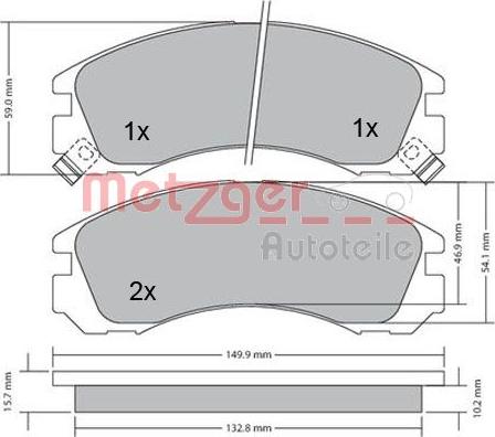 Metzger 1170135 - Тормозные колодки, дисковые, комплект autosila-amz.com