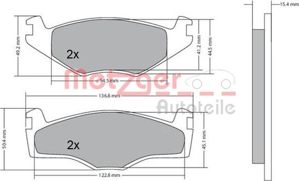 Metzger 1170136 - Тормозные колодки, дисковые, комплект autosila-amz.com