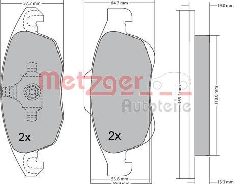 Metzger 1170129 - Тормозные колодки, дисковые, комплект autosila-amz.com