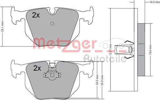 Metzger 1170121 - Тормозные колодки, дисковые, комплект autosila-amz.com
