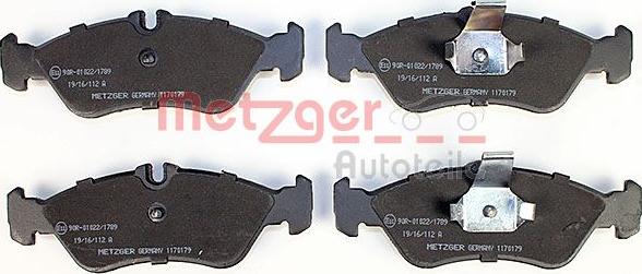 Metzger 1170179 - Тормозные колодки, дисковые, комплект autosila-amz.com