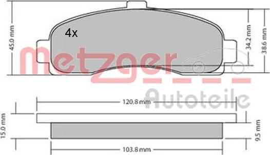 Metzger 1170178 - Тормозные колодки, дисковые, комплект autosila-amz.com