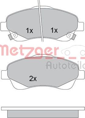 Metzger 1170172 - Тормозные колодки, дисковые, комплект autosila-amz.com
