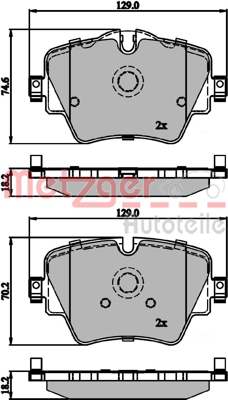 Metzger 1170845 - Тормозные колодки, дисковые, комплект autosila-amz.com