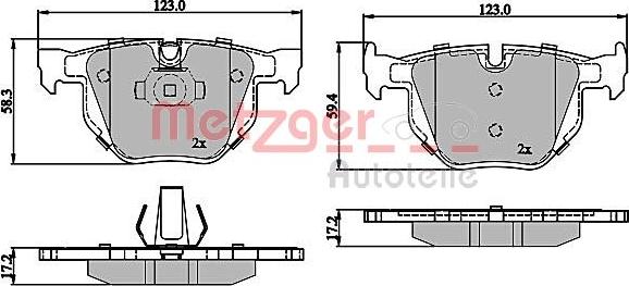 Metzger 1170843 - Тормозные колодки, дисковые, комплект autosila-amz.com