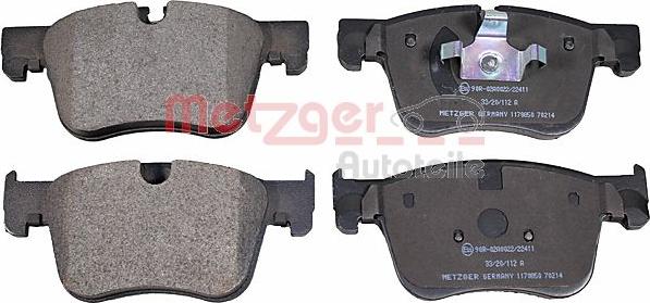 Metzger 1170850 - Тормозные колодки, дисковые, комплект autosila-amz.com