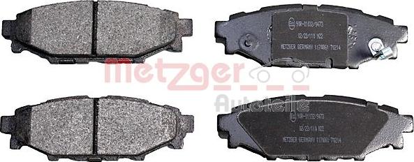 Metzger 1170861 - Тормозные колодки, дисковые, комплект autosila-amz.com
