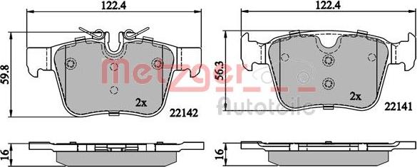 Metzger 1170862 - Тормозные колодки, дисковые, комплект autosila-amz.com