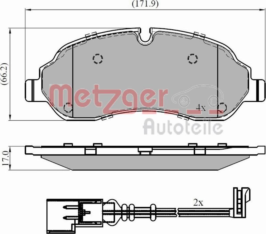 Metzger 1170814 - Тормозные колодки, дисковые, комплект autosila-amz.com