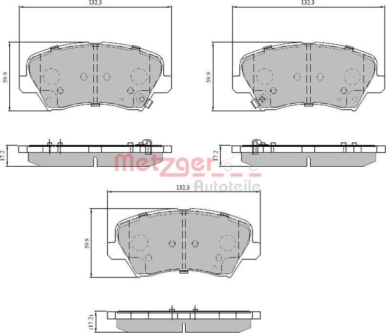 Metzger 1170817 - Тормозные колодки, дисковые, комплект autosila-amz.com