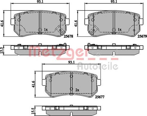 Metzger 1170886 - Тормозные колодки, дисковые, комплект autosila-amz.com