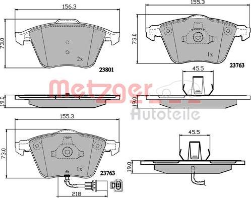 Metzger 1170881 - Тормозные колодки, дисковые, комплект autosila-amz.com