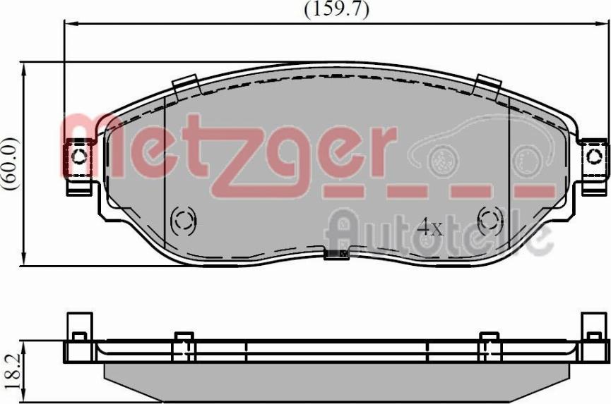 Metzger 1170834 - Тормозные колодки, дисковые, комплект autosila-amz.com