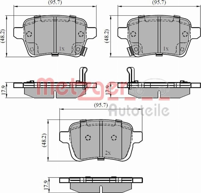 Metzger 1170836 - Тормозные колодки, дисковые, комплект autosila-amz.com