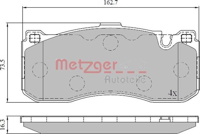 Metzger 1170830 - Тормозные колодки, дисковые, комплект autosila-amz.com