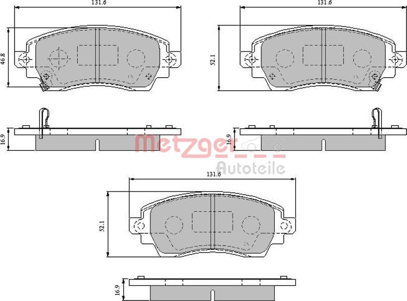 Metzger 1170824 - Тормозные колодки, дисковые, комплект autosila-amz.com