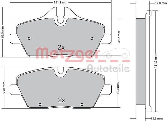 Metzger 1170826 - Тормозные колодки, дисковые, комплект autosila-amz.com