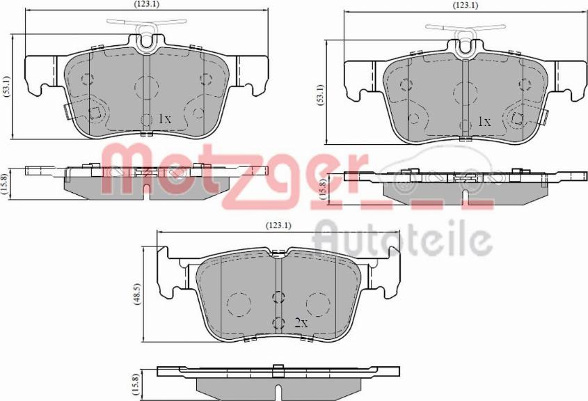 Metzger 1170827 - Тормозные колодки, дисковые, комплект autosila-amz.com