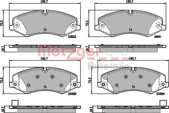 Metzger 1170879 - Тормозные колодки, дисковые, комплект autosila-amz.com