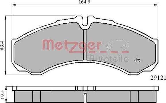 Metzger 1170874 - Тормозные колодки, дисковые, комплект autosila-amz.com