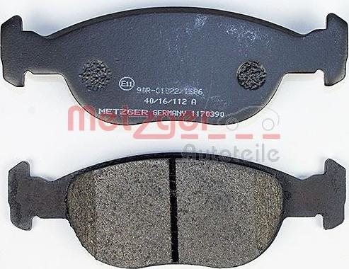 Metzger 1170390 - Тормозные колодки, дисковые, комплект autosila-amz.com
