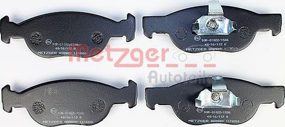Metzger 1170390 - Тормозные колодки, дисковые, комплект autosila-amz.com