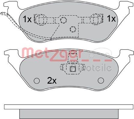 Metzger 1170355 - Комплект тормозных колодок, дисковый тормоз ! \CHRYSLER, DODGE, JEEP CARAVAN 2.4 00>07, CARAVAN 3. autosila-amz.com